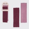 Dusty Pink & Cherry Lacquer Ribbed Elastic Headbands 2pc Set