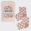 Terracotta Checker Moisturizing Heel Socks - Large