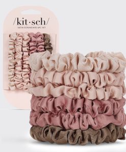 Ultra Petite Satin Scrunchies 6 个 - Terracotta