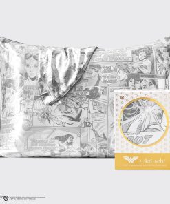 神奇女侠 x kitsch 缎面枕套--漫画印花